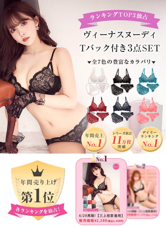 ヴィーナスヌーディブラジャー&バック透けフルバックショーツ&ハーフバックショーツ