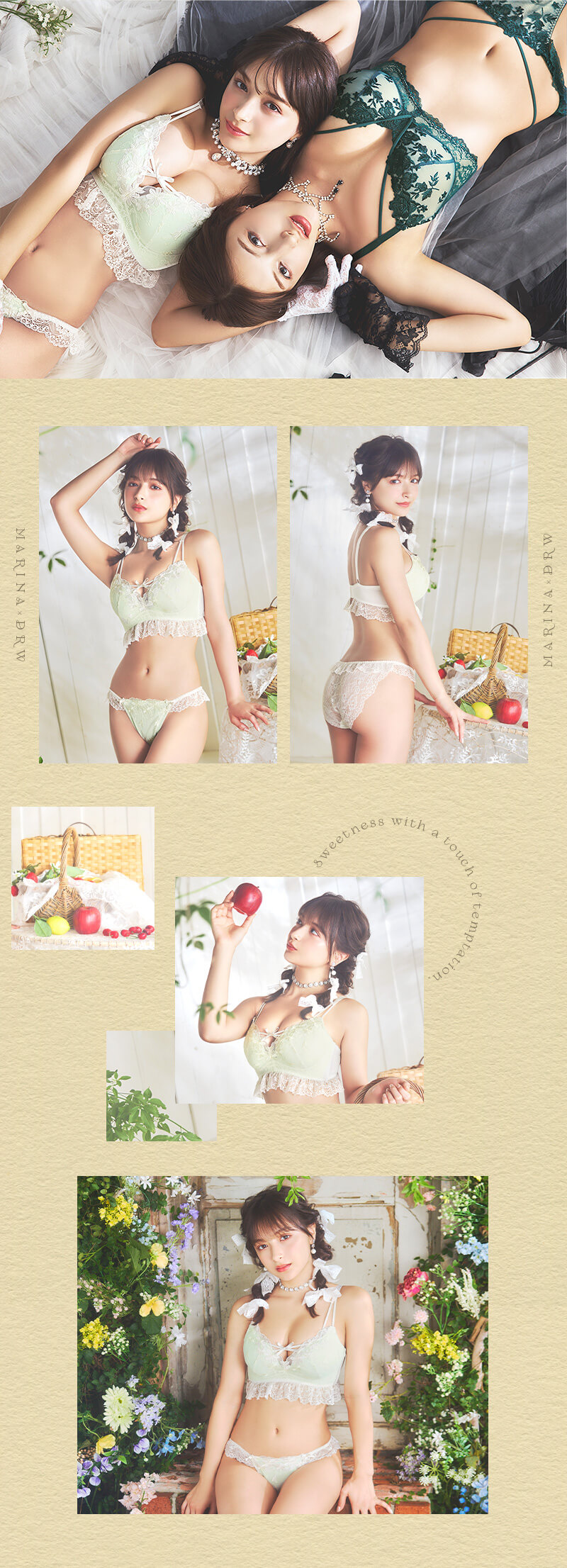 【百瀬まりなプロデュース】【3点セット】W盛り★スウィートエレガンス育乳脇高ブラジャー&フルバック&Tバックショーツ