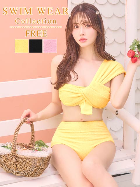 [2点SET]ツイストワンショルダーバンドゥビキニ/水着【dazzy beach/2024ビキニ】