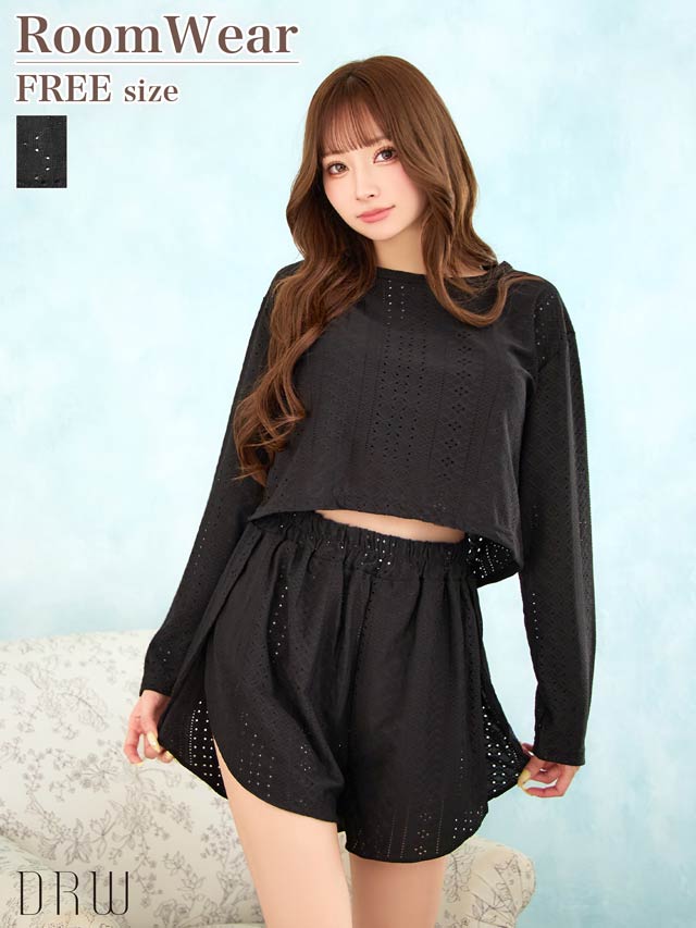 ダスティブルームエンブロイダリー育乳脇高ブラジャー&バック透けTバックショーツ