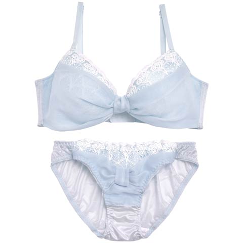 プリンセスリボンガーリー育乳脇高ブラジャー&フルバックショーツ