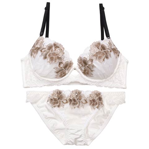 【三上悠亜着用】マーベラスレディフラワー育乳脇高ブラジャー&フルバックショーツ