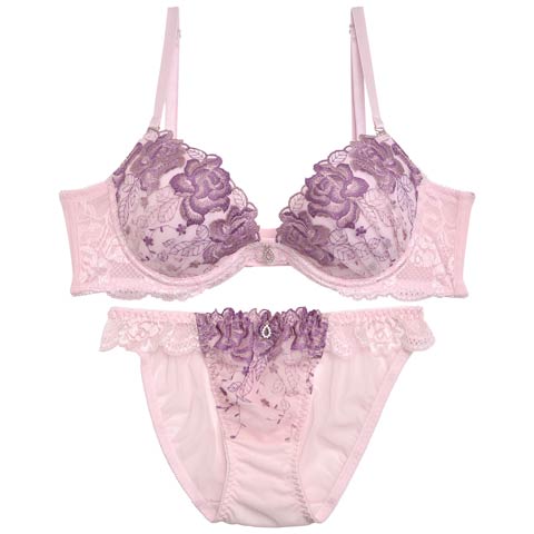 ロマンティックベルローズ育乳脇高ブラジャー&バック透けフルバックショーツ