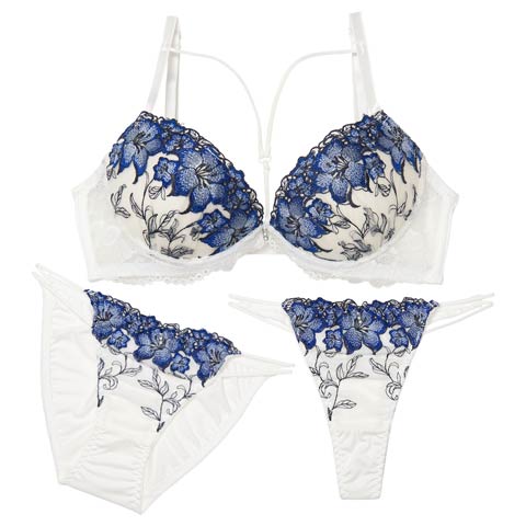 グロリアスブルームコード育乳脇高ブラジャー&フルバック&Tバックショーツ