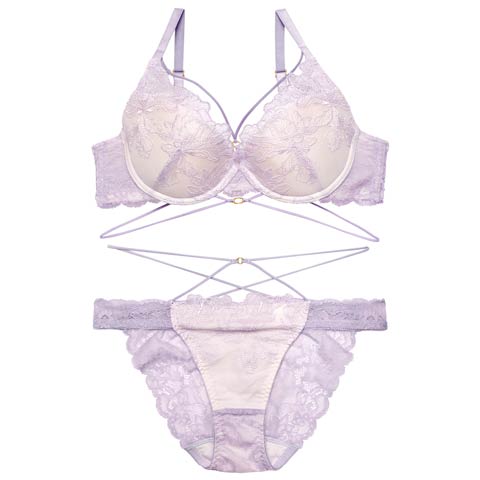 【Reinest】エレガンスペタルコードブラジャー&バック透けフルバックショーツ