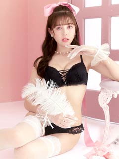 ワンカラーレースアップブラジャー&フルバックショーツ